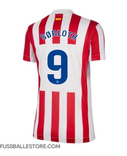 Günstige Atletico Madrid Alexander Sorloth #9 Heimtrikot Damen 2025-26 Kurzarm Günstige Atletico Madrid Alexander Sorloth #9 Heimtrikot Damen 2025-26 Kurzarm
